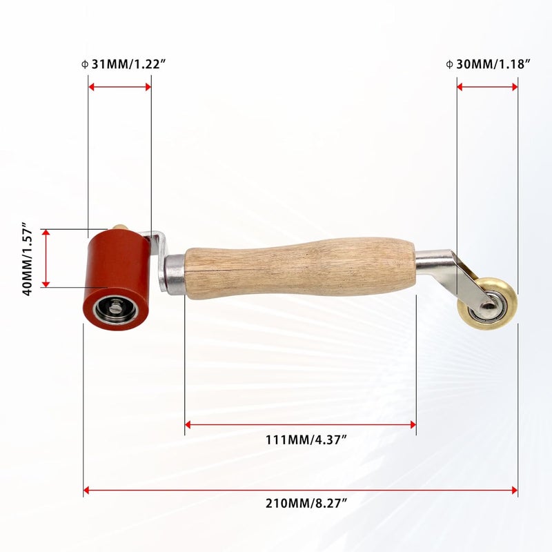KOBSAINF Seam Roller 40mm Silicone Seam Roller, 6mm Brass Detail Penny Roller,Smoothing Combo Seam Roller Tool for PVC/TPO/EPDM Single Ply Roofing Tools and Tape Hot Air Tools - Image 2